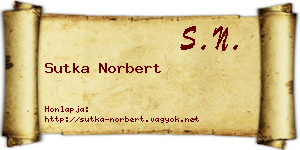Sutka Norbert névjegykártya